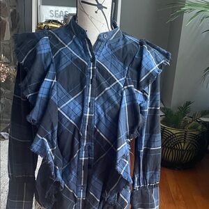 Blue Plaid Button Down Shirt